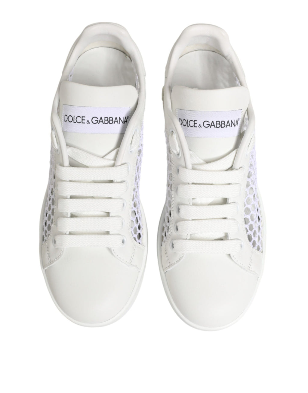 Dolce & Gabbana White Mesh Inserts Low Top Sneakers Shoes - Zeiniez