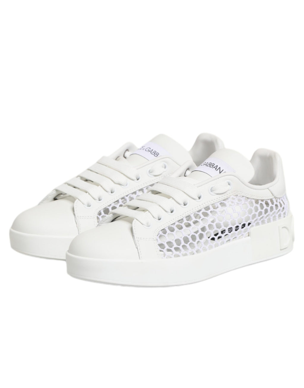 Dolce & Gabbana White Mesh Inserts Low Top Sneakers Shoes - Zeiniez