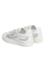 Dolce & Gabbana White Mesh Inserts Low Top Sneakers Shoes - Zeiniez
