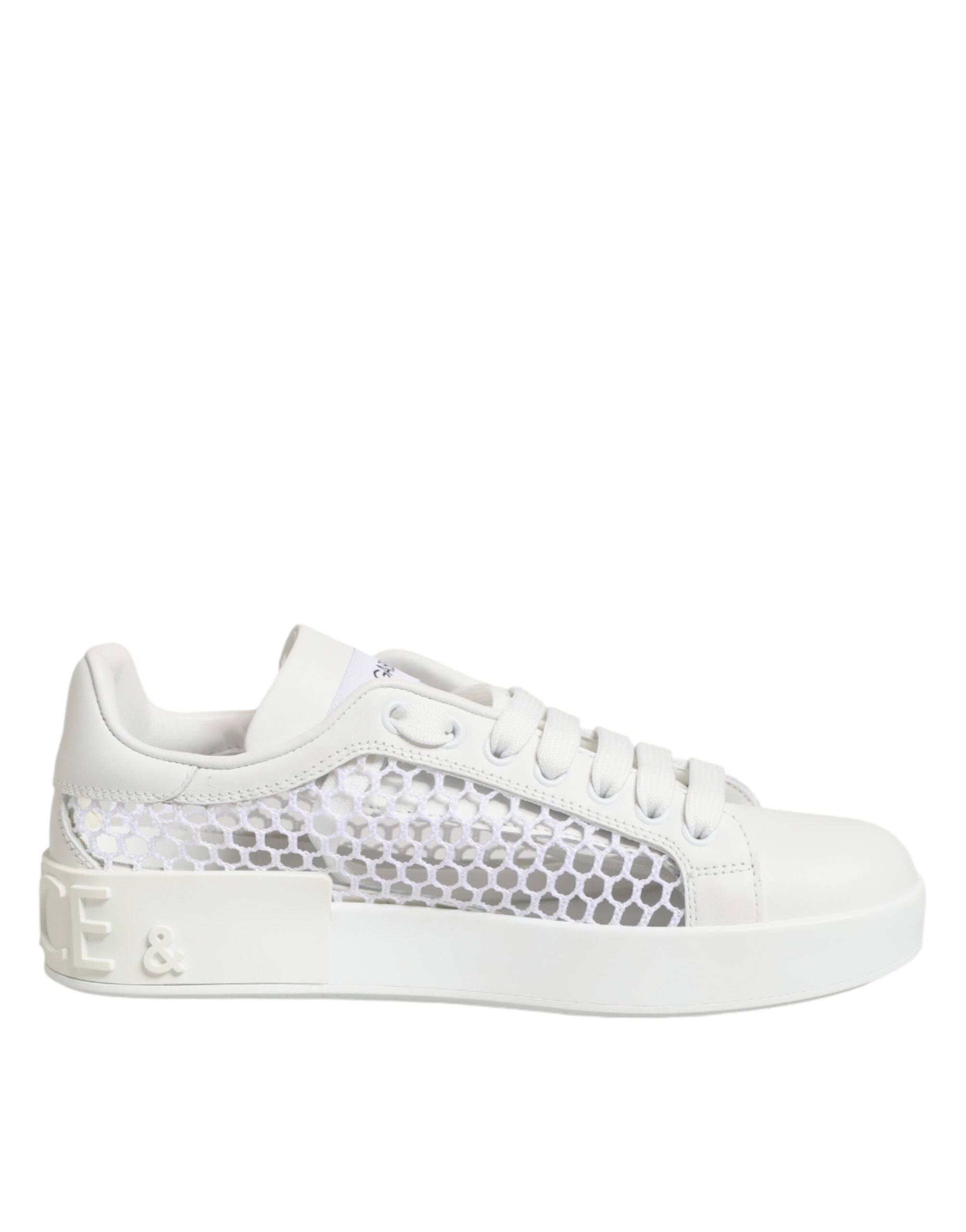 Dolce & Gabbana White Mesh Inserts Low Top Sneakers Shoes - Zeiniez