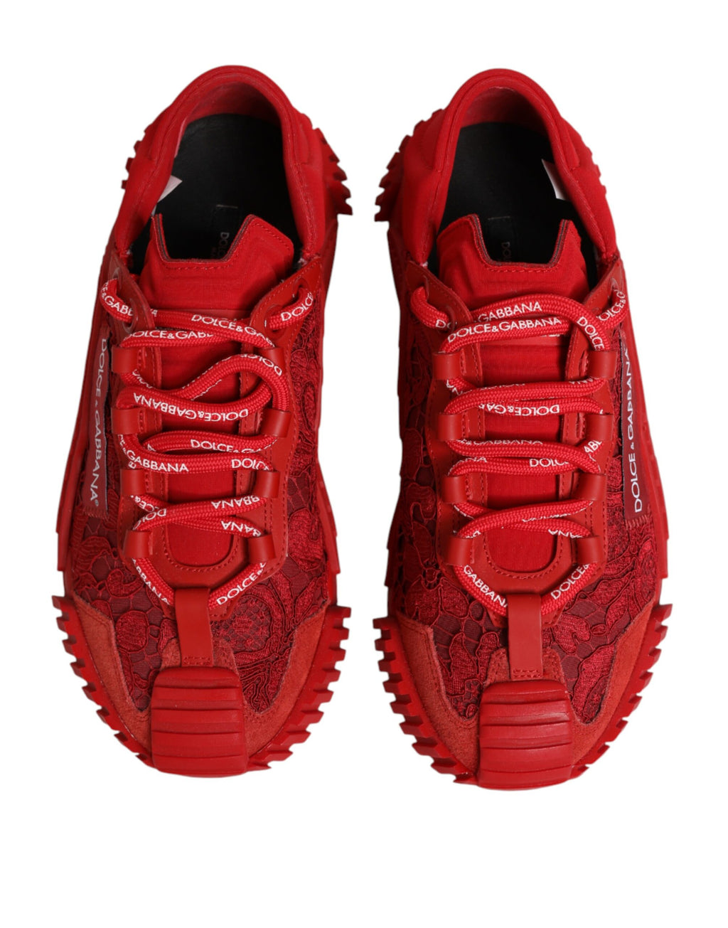 Dolce & Gabbana Red Logo Lace Low Top NS1 Sneakers Shoes - Zeiniez
