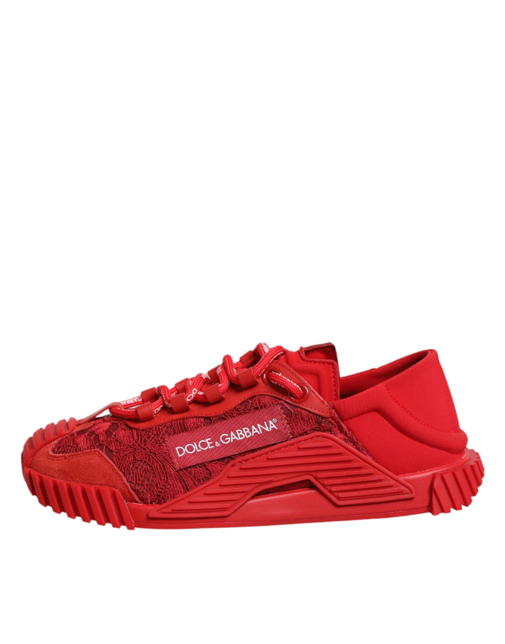Dolce & Gabbana Red Logo Lace Low Top NS1 Sneakers Shoes - Zeiniez