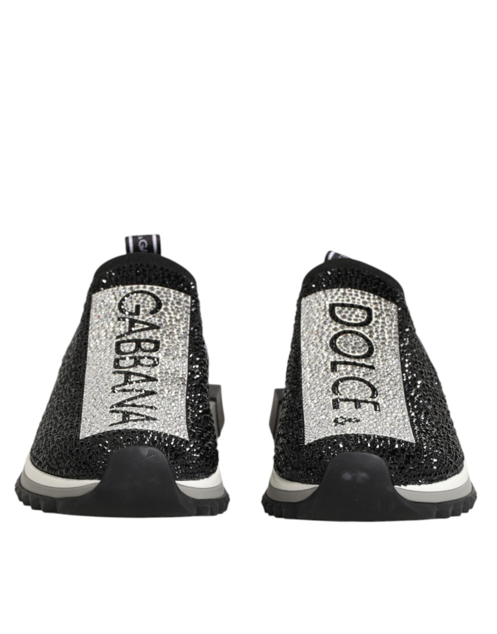 Dolce & Gabbana Black Silver Slip On Sorrento Sneakers Shoes - Zeiniez