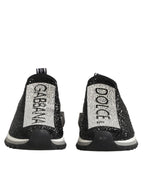 Dolce & Gabbana Black Silver Slip On Sorrento Sneakers Shoes - Zeiniez