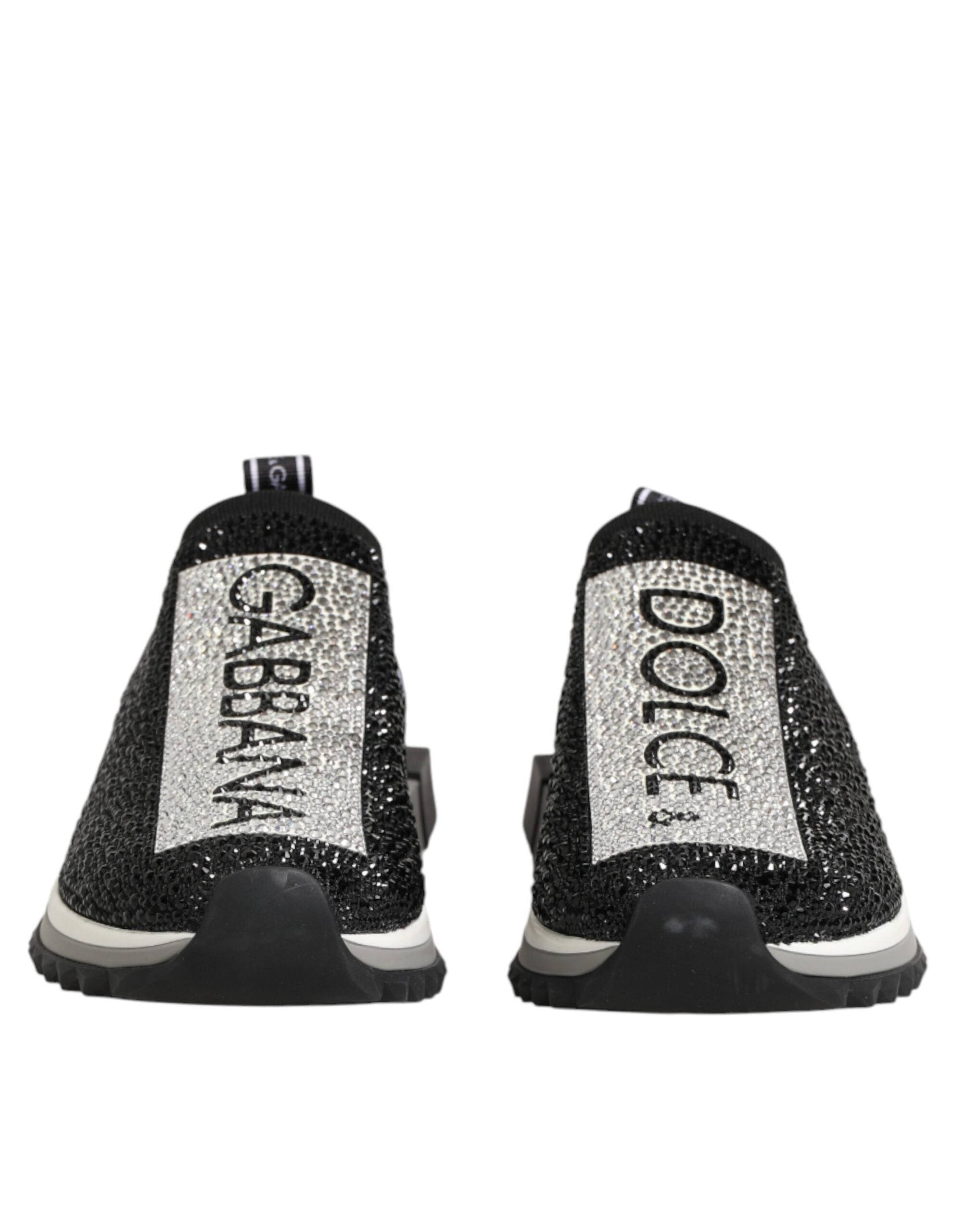 Dolce & Gabbana Black Silver Slip On Sorrento Sneakers Shoes - Zeiniez