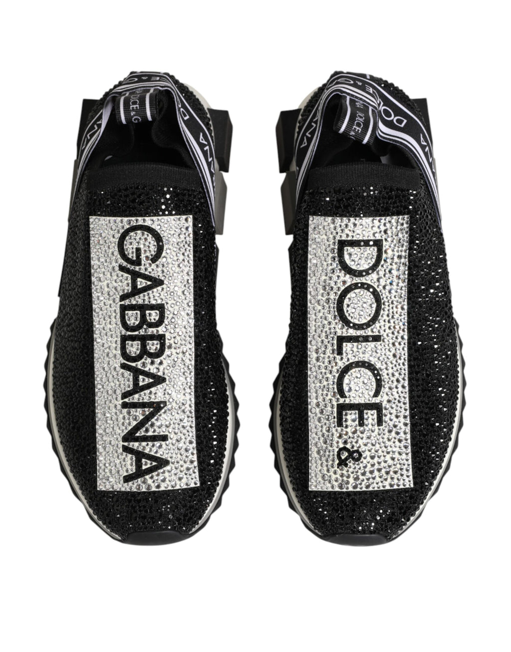Dolce & Gabbana Black Silver Slip On Sorrento Sneakers Shoes - Zeiniez