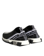Dolce & Gabbana Black Silver Slip On Sorrento Sneakers Shoes - Zeiniez