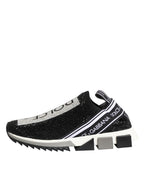 Dolce & Gabbana Black Silver Slip On Sorrento Sneakers Shoes - Zeiniez