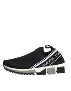 Dolce & Gabbana Black Slip On Sorrento Low Top Sneakers Shoes - Zeiniez