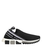 Dolce & Gabbana Black Slip On Sorrento Low Top Sneakers Shoes - Zeiniez