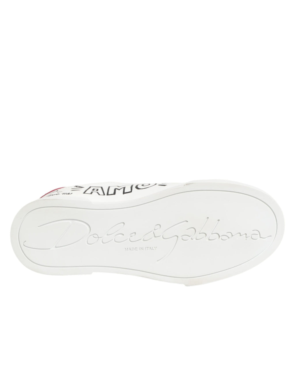 Dolce & Gabbana White Leather Graffiti Low Top Sneakers Shoes - Zeiniez