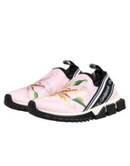 Dolce & Gabbana Pink Floral Sorrento Low Top Sneakers Shoes - Zeiniez