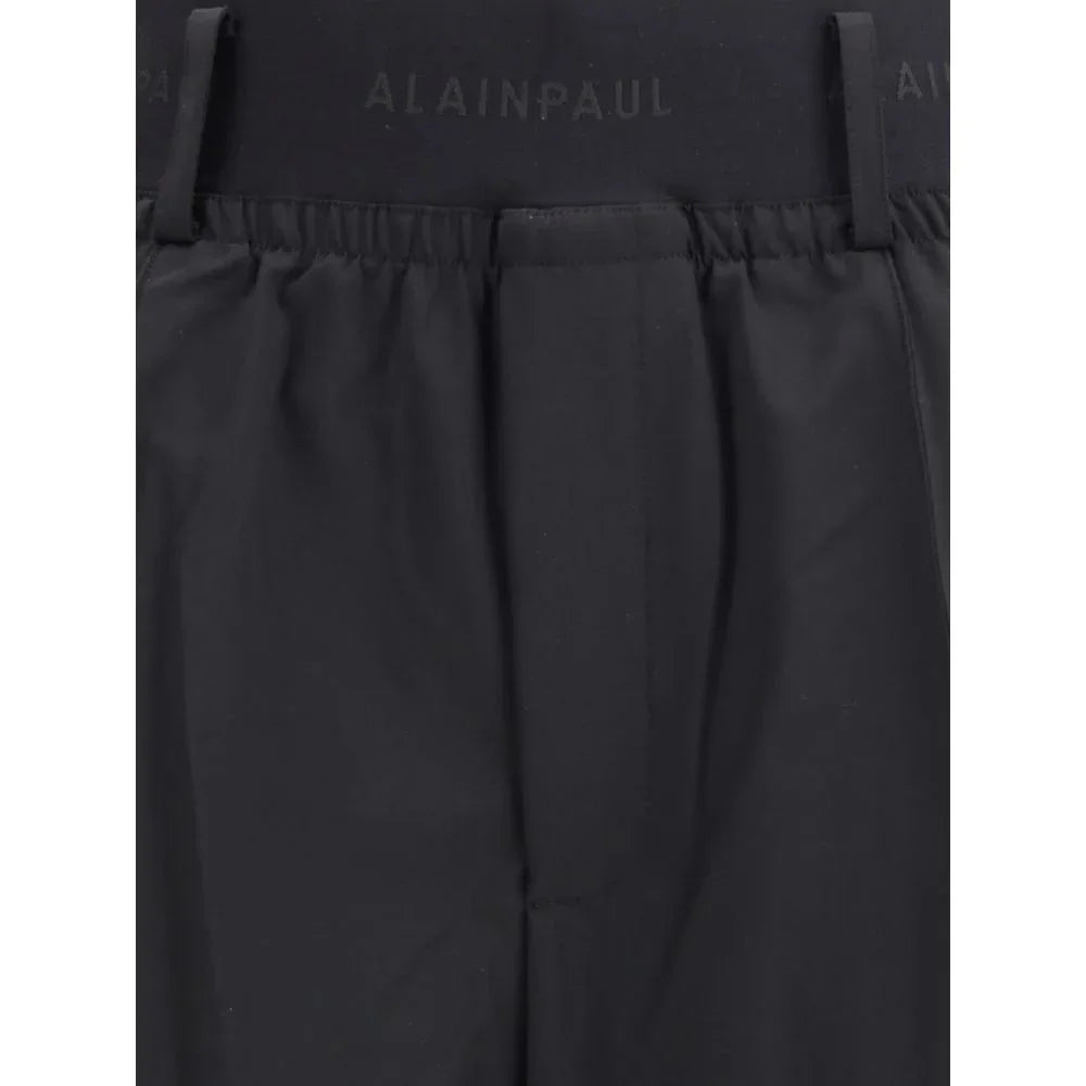 ALAINPAUL Black Fleece Wool Casual Pants - Zeiniez