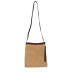 Jil Sander Beige Raffia Crossbody Bag