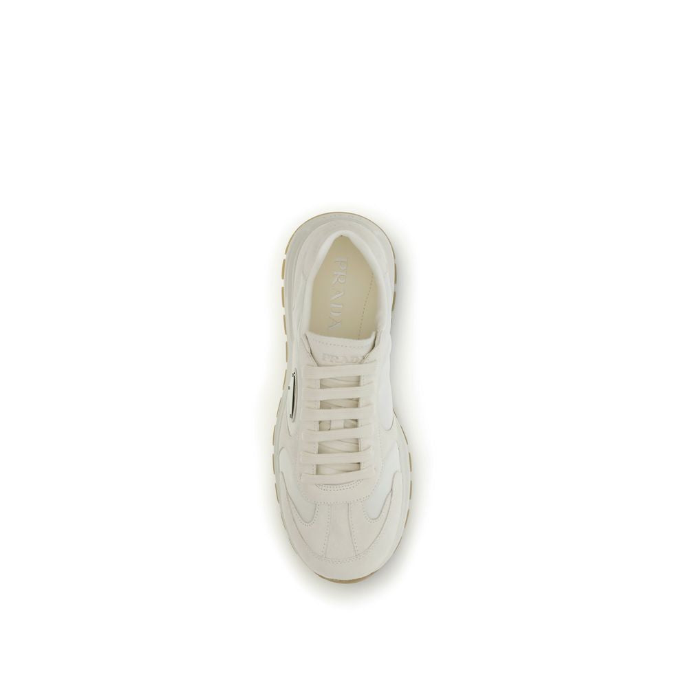 Prada Cream Recycled Polyamide Athletic Sneakers - Zeiniez
