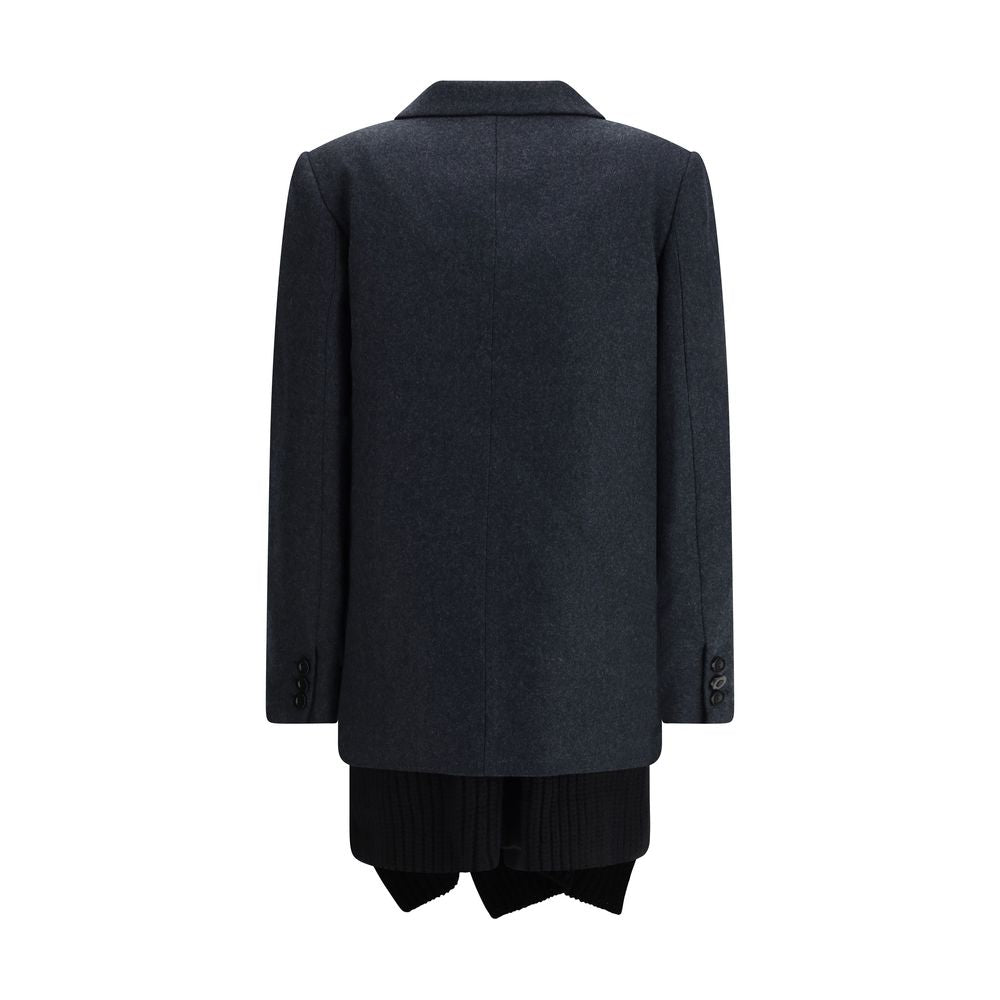 Sacai Gray Wool Coat - Zeiniez