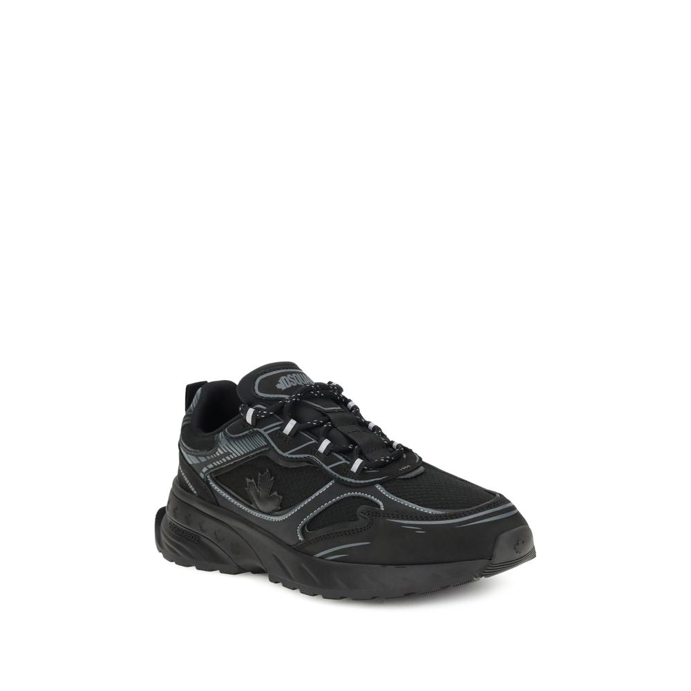 Dsquared² Black Calf Leather Bos Taurus Athletic Sneakers - Zeiniez