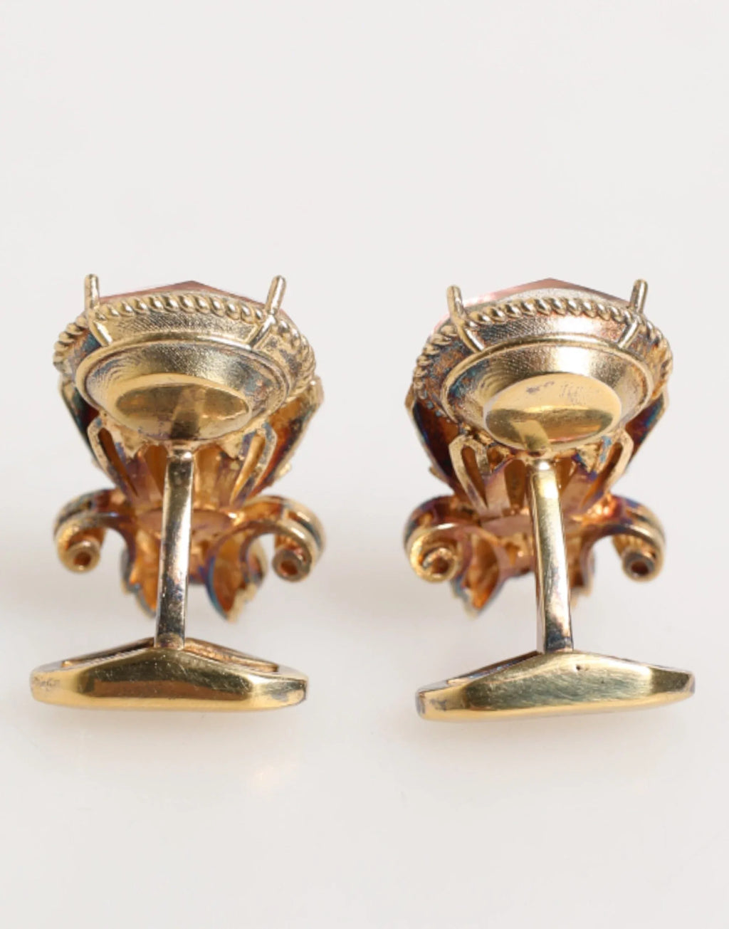 Dolce & Gabbana Gold Tone 925 Sterling Silver Crystal Accessory Cufflinks - Zeiniez