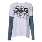Dolce & Gabbana White Graphic Print Cotton Crew Neck T-shirt - Zeiniez