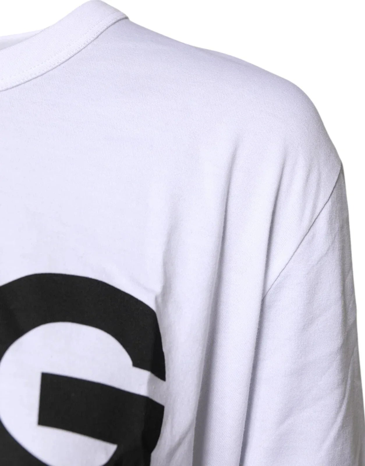 Dolce & Gabbana White Graphic Print Cotton Crew Neck T-shirt - Zeiniez