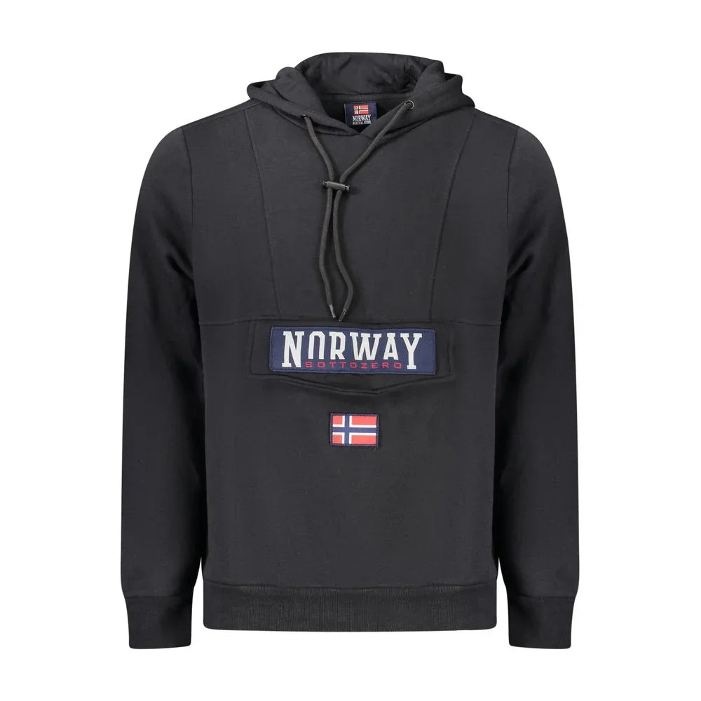 Norway 1963 Black Cotton Men's Hooded Sweatshirt - Zeiniez