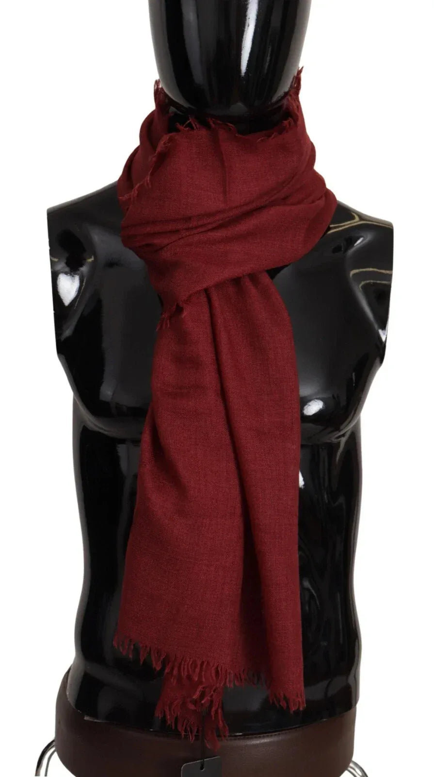 Dolce & Gabbana Red DG Crown Cashmere Silk Shawl Fringe Wrap Scarf - Zeiniez