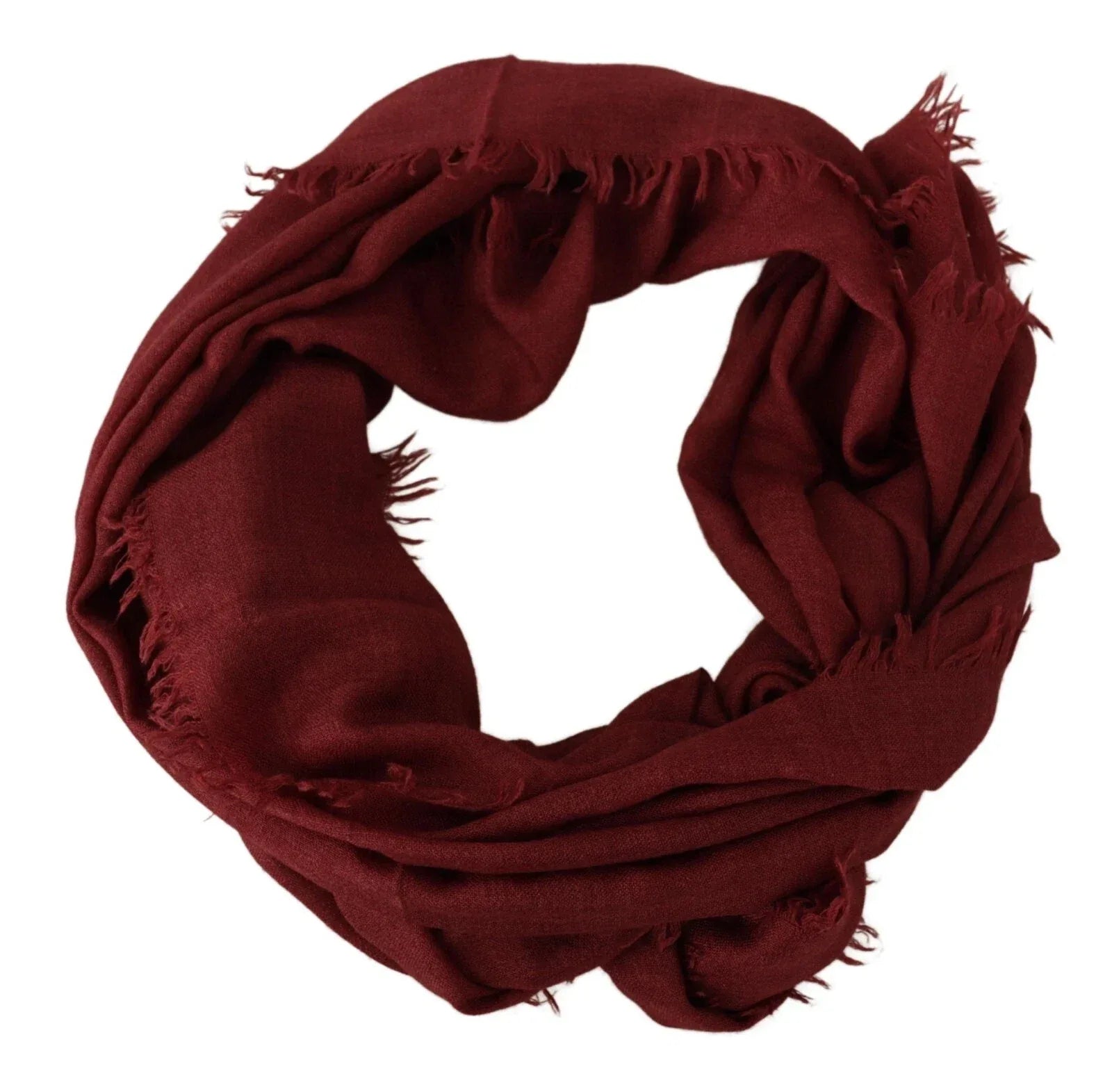 Dolce & Gabbana Red DG Crown Cashmere Silk Shawl Fringe Wrap Scarf - Zeiniez