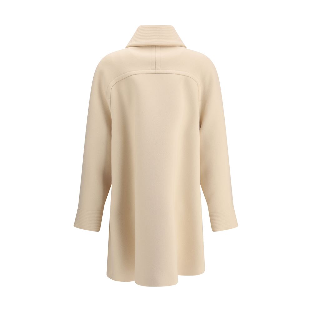 Valentino Cream Fleece Wool Coat - Zeiniez