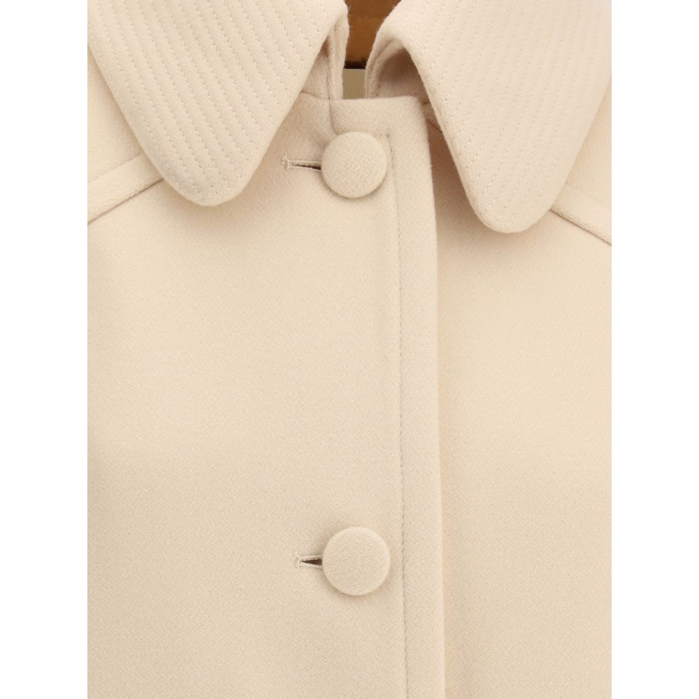 Valentino Cream Fleece Wool Coat - Zeiniez