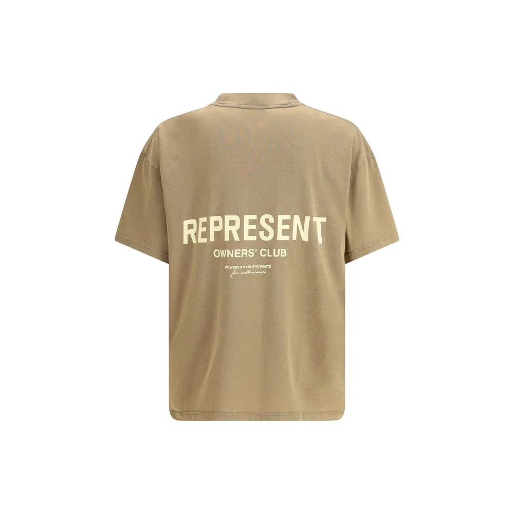 Represent Brown Cotton T-Shirt - Zeiniez