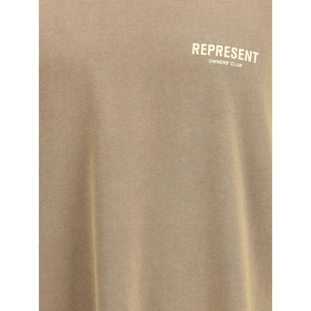 Represent Brown Cotton T-Shirt - Zeiniez