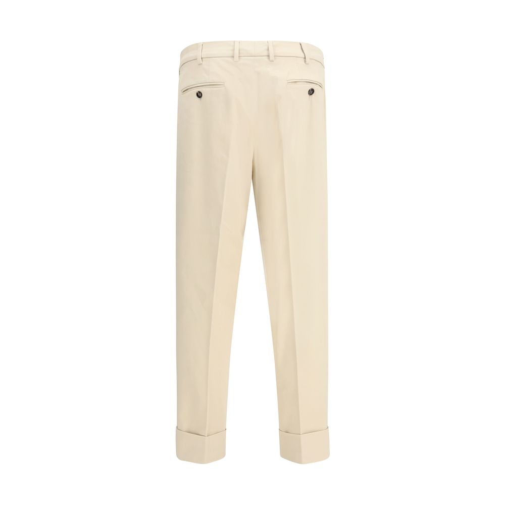 Cruna Beige Cotton Casual Pants