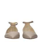 Jimmy Choo Gray Leather Ballet Flats