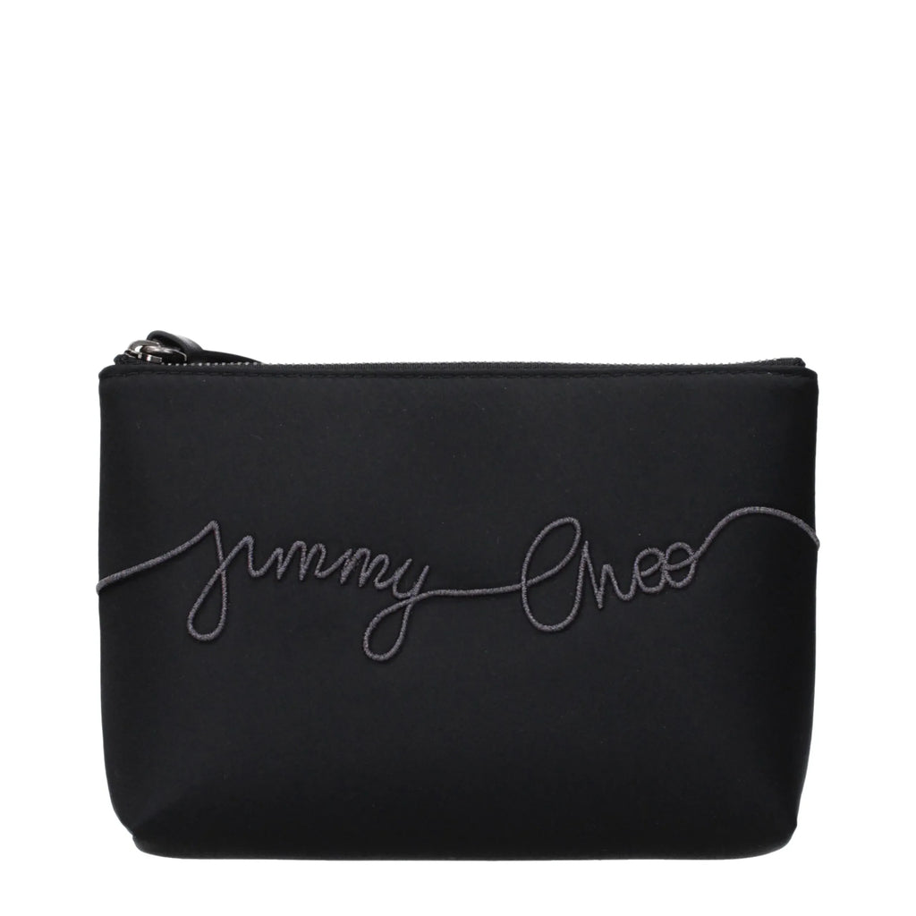 Jimmy Choo Black Satin Clutch Bag - Zeiniez