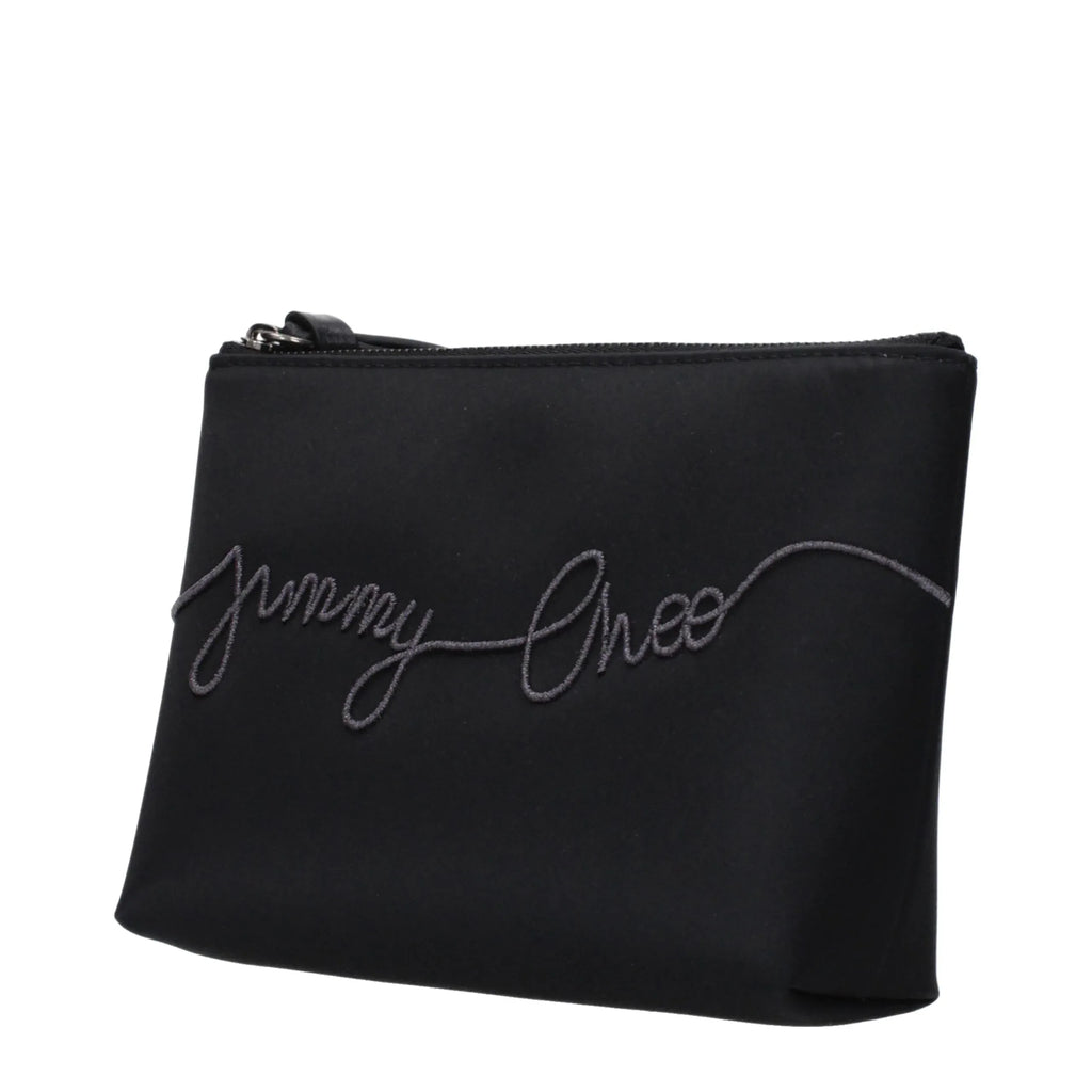Jimmy Choo Black Satin Clutch Bag - Zeiniez