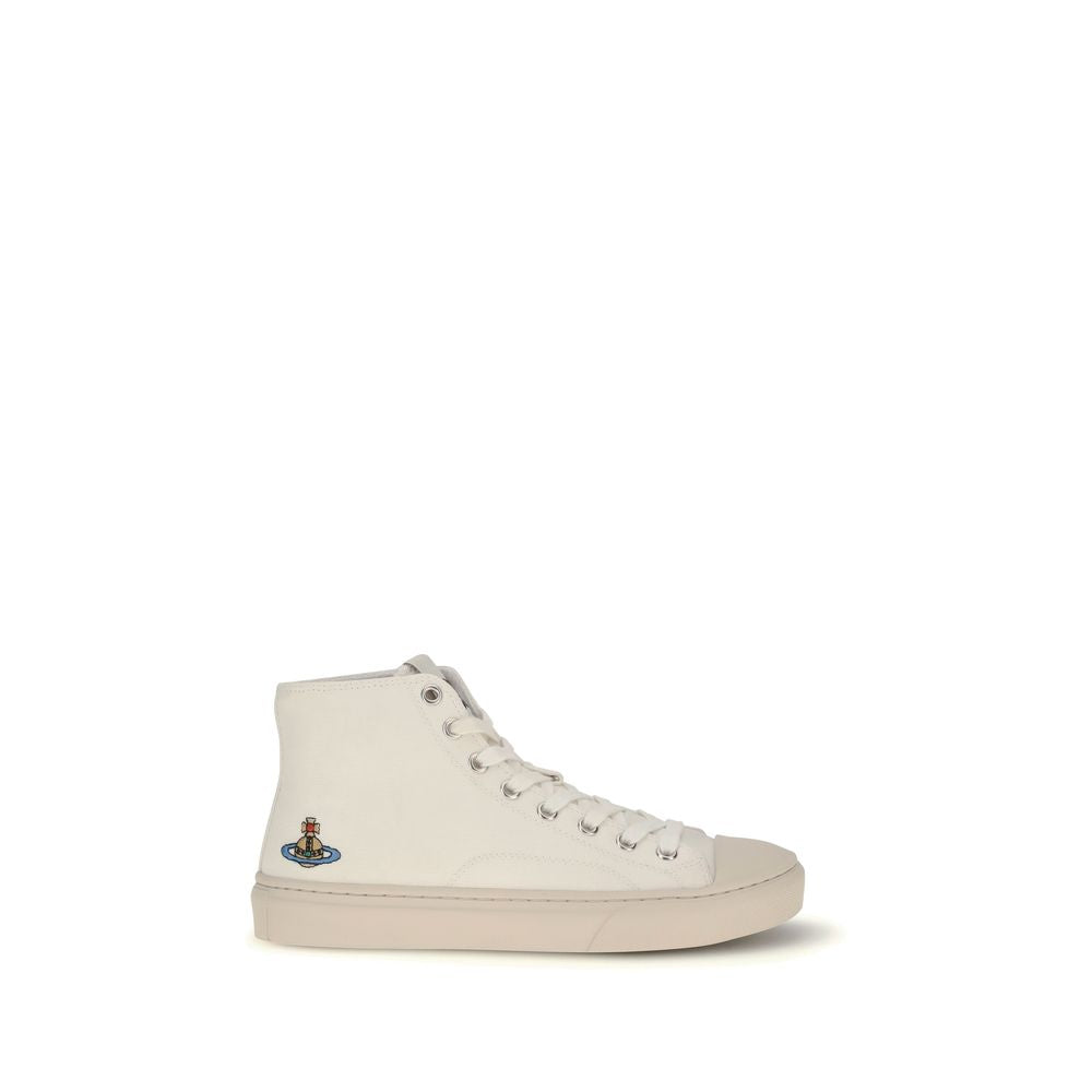 Vivienne Westwood White Cotton High Top Sneakers - Zeiniez