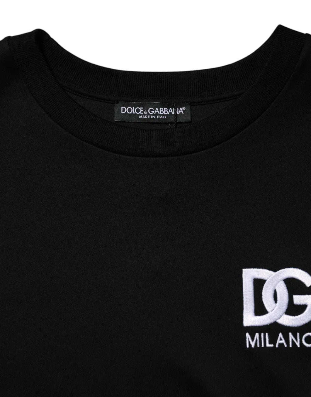 Dolce & Gabbana Black Cotton DG Logo Embroidery Top T-shirt - Zeiniez