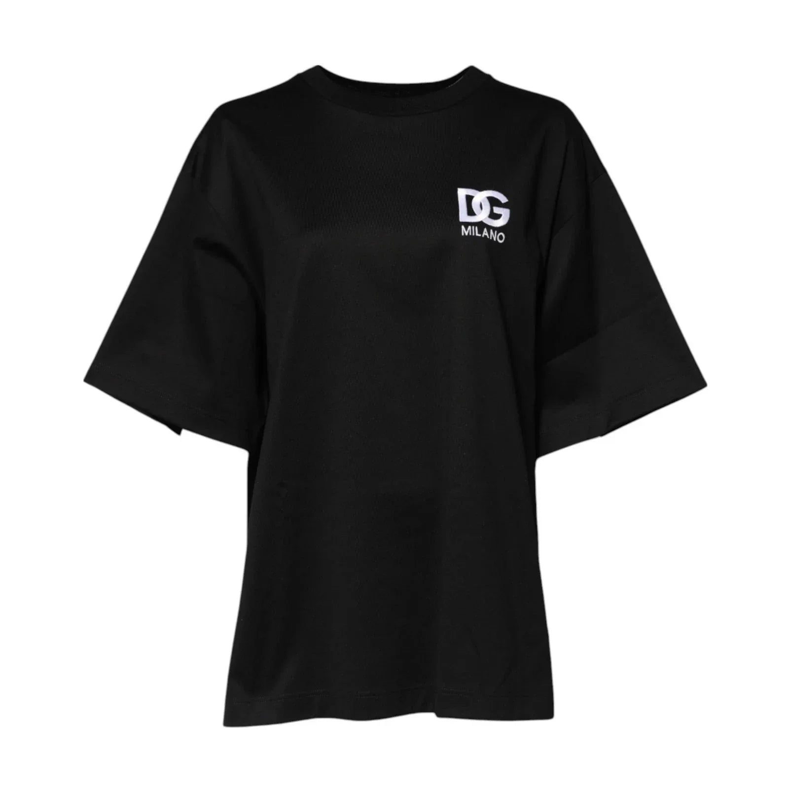 Dolce & Gabbana Black Cotton DG Logo Embroidery Top T-shirt - Zeiniez