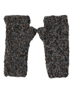 Dolce & Gabbana Gray Virgin Wool Knitted Fingerless Men Gloves - Zeiniez
