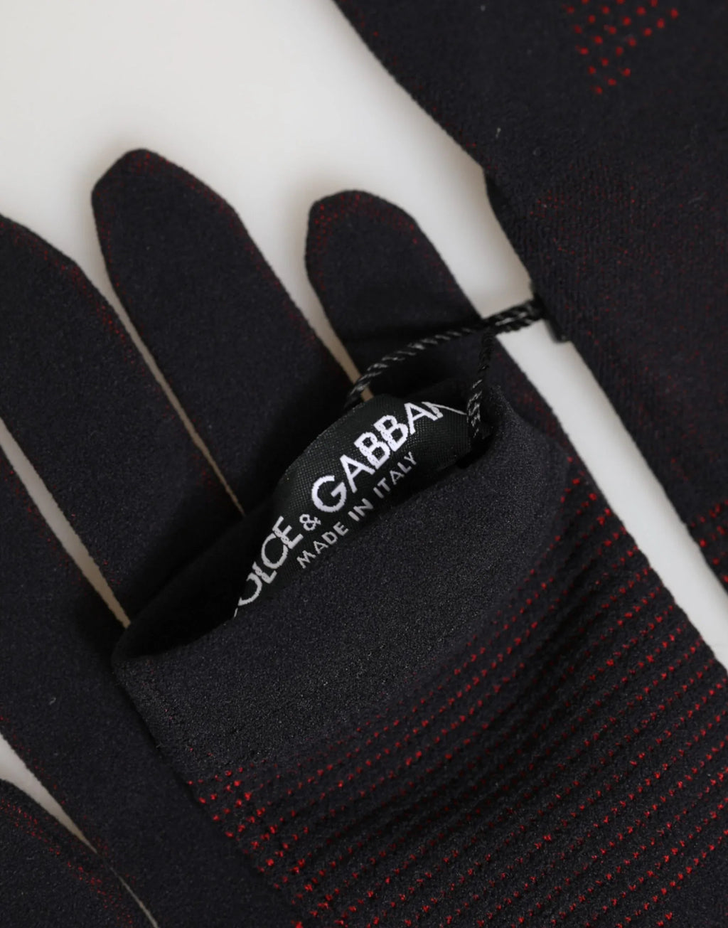 Dolce & Gabbana Black DG Logo Cotton Hands Mitten Men Gloves - Zeiniez