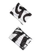Dolce & Gabbana Black White DG Logo Silk 1 Pair Wristband - Zeiniez