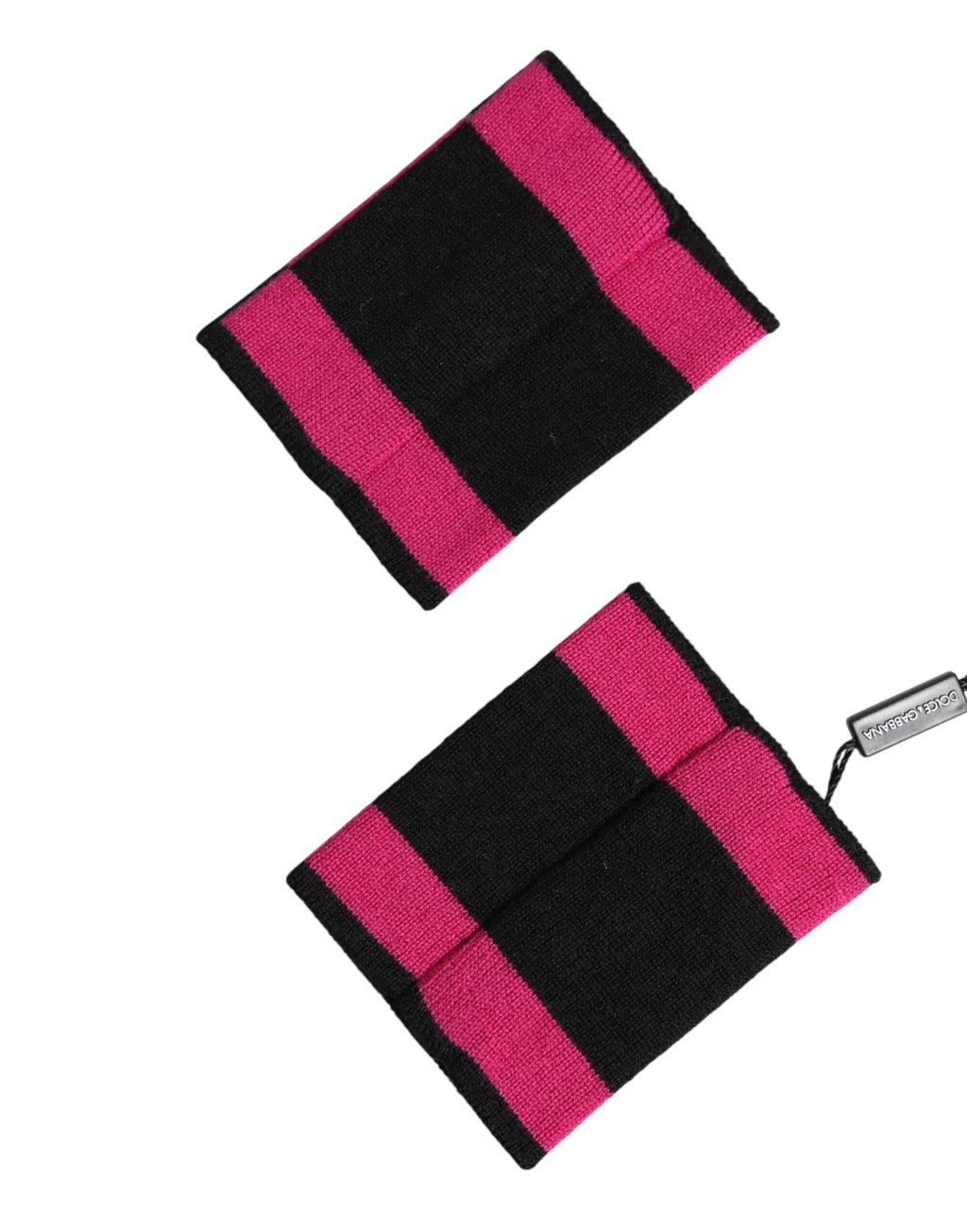 Dolce & Gabbana Black Pink DG Logo Cashmere 1 Pair Wristband - Zeiniez