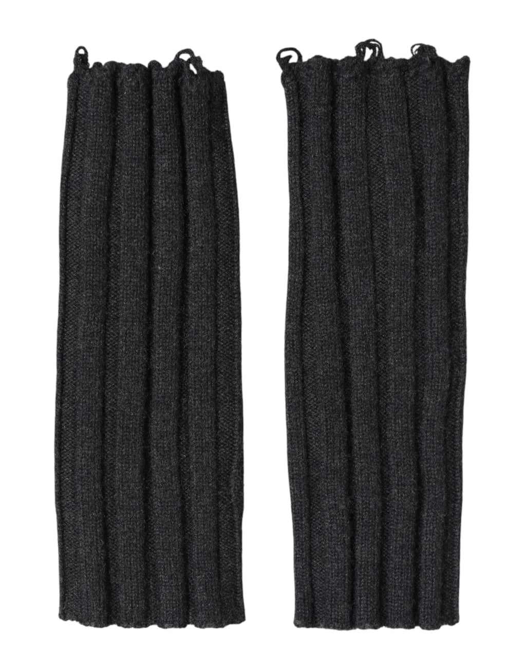 Dolce & Gabbana Black Virgin Wool Knitted Fingerless Gloves - Zeiniez
