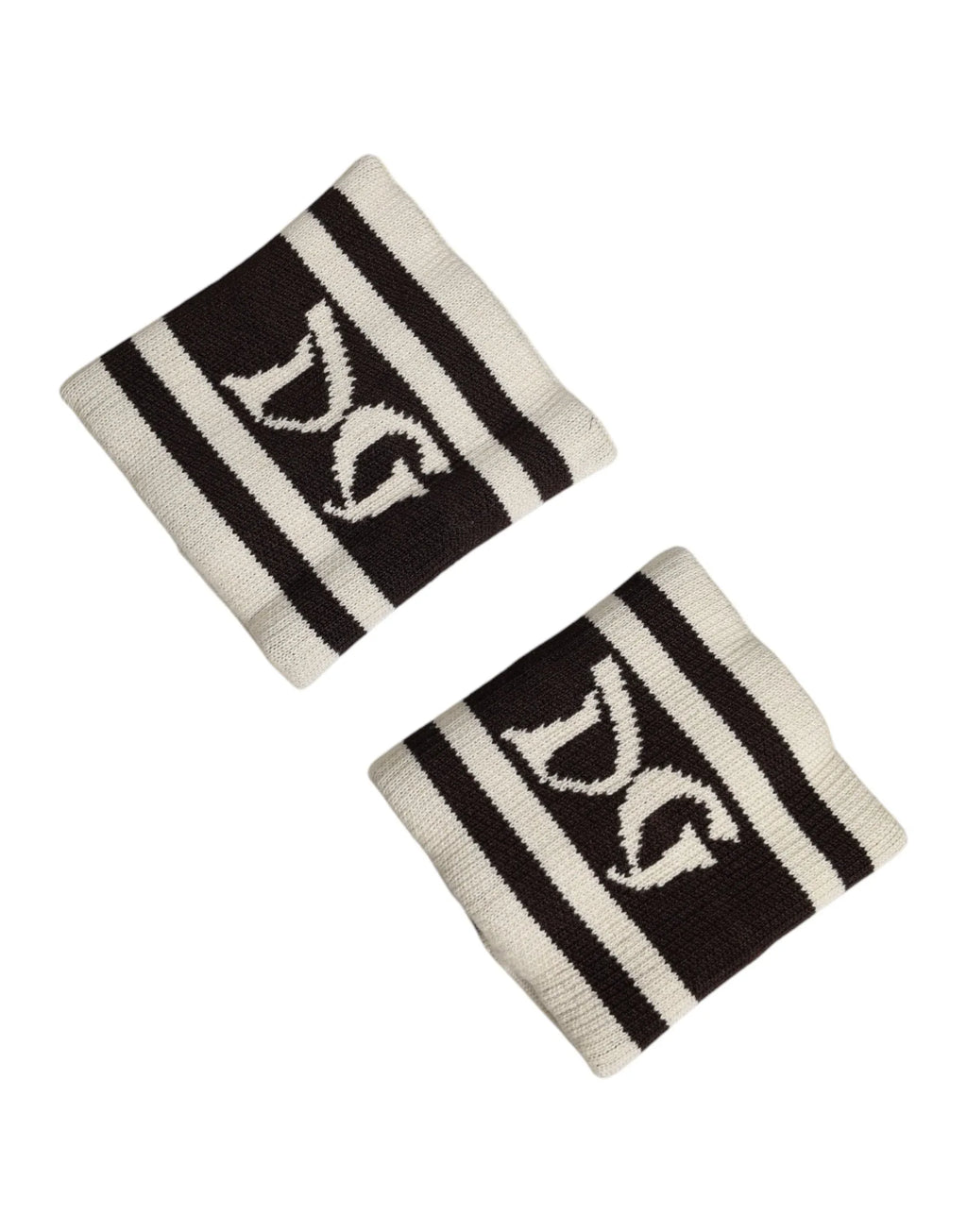Dolce & Gabbana Black White DG Logo Cotton 1 Pair Wristband - Zeiniez