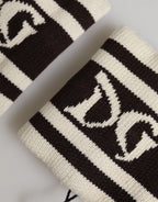 Dolce & Gabbana Black White DG Logo Cotton 1 Pair Wristband - Zeiniez