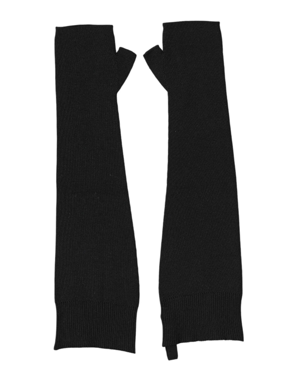 Dolce & Gabbana Black Virgin Wool Knitted Fingerless Men Gloves - Zeiniez
