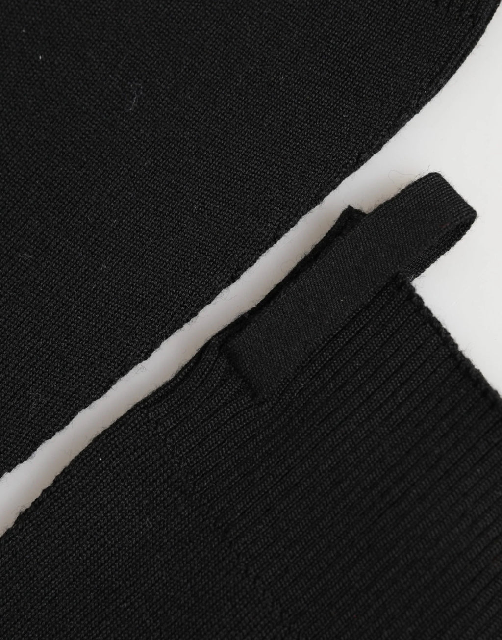 Dolce & Gabbana Black Virgin Wool Knitted Fingerless Men Gloves - Zeiniez