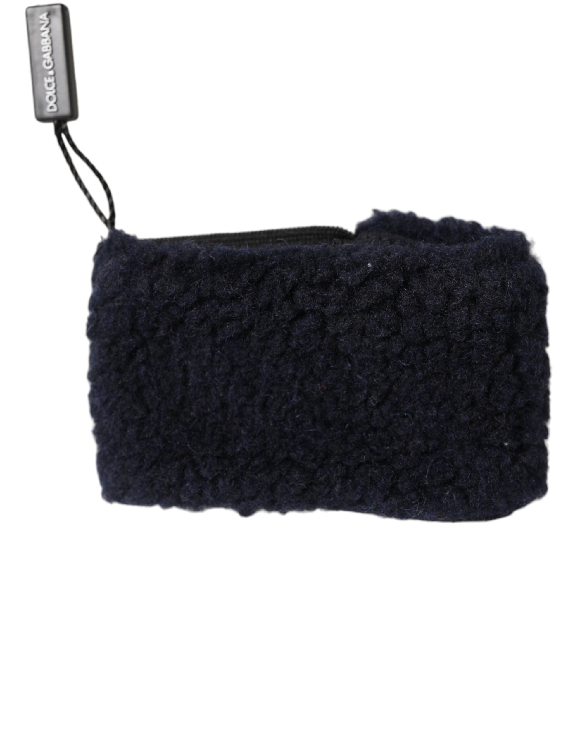 Dolce & Gabbana Black Wool Knitted Sweatbands Men Wristband - Zeiniez