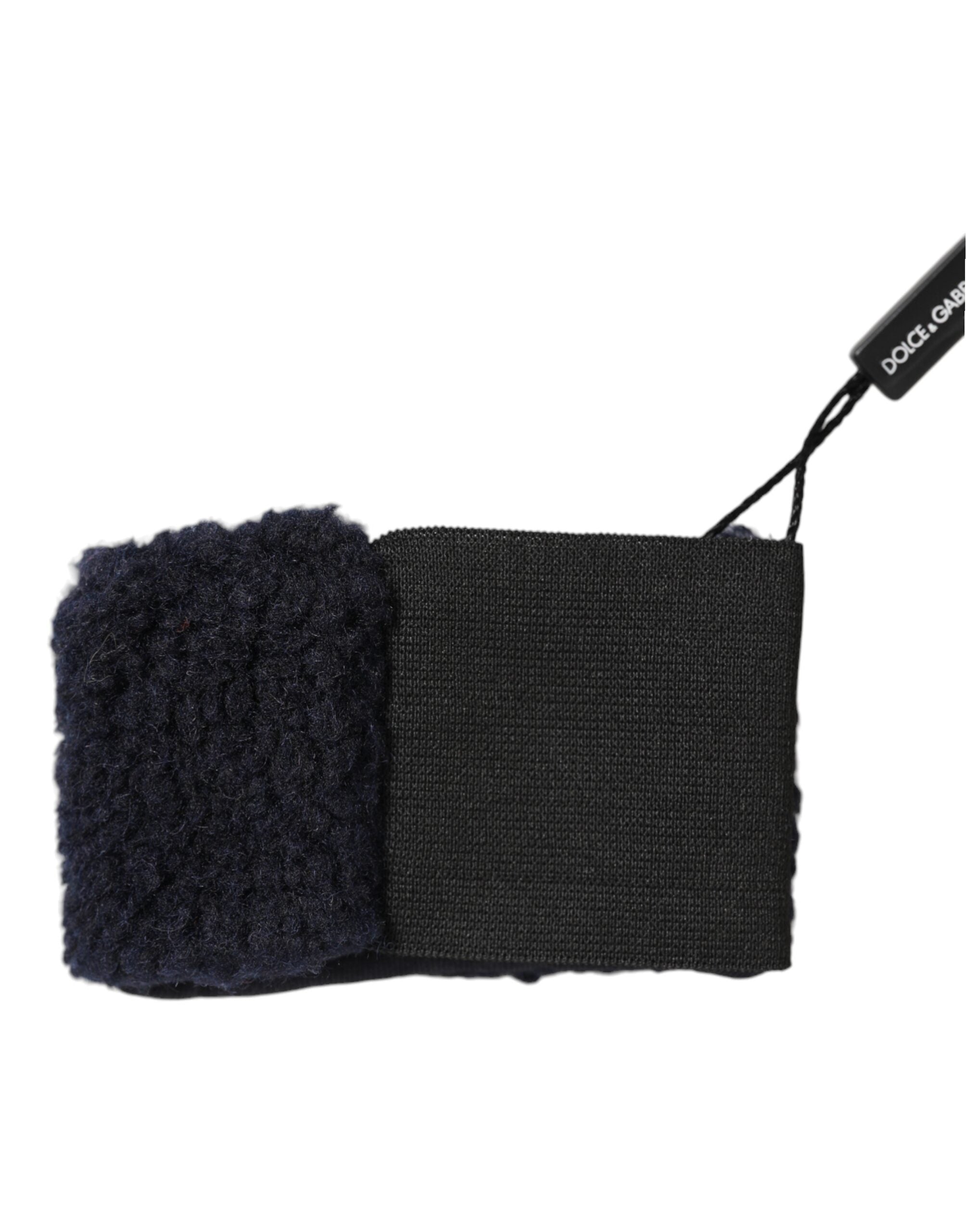 Dolce & Gabbana Black Wool Knitted Sweatbands Men Wristband - Zeiniez