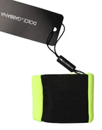 Dolce & Gabbana Yellow Green Silk DG Logo Men Wristband - Zeiniez